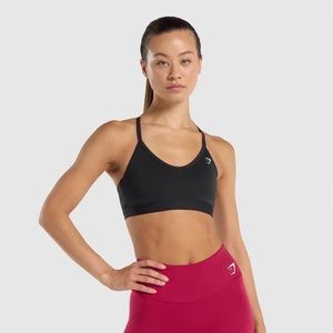 Black Gymshark V Neck Sports Bra